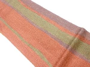 リサイクル　 紗 紬すくい織縞模様ぼかし袋帯